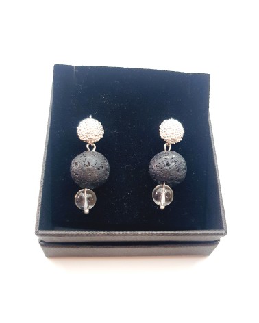 boucles d'oreilles lave volcan Sicile made in Italie