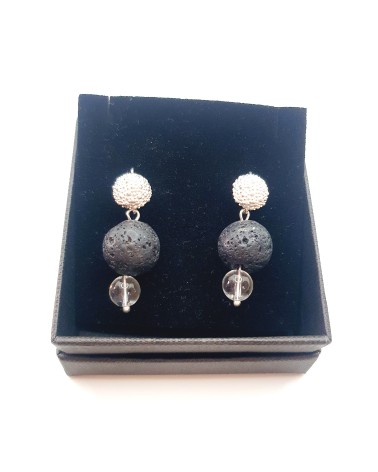 boucles d'oreilles lave volcan Sicile made in Italie