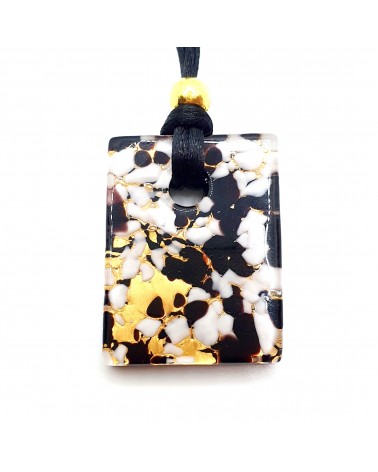 Pendentif rectangle en verre de Murano bijoux fantaisies fait à la main