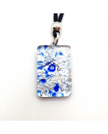 Pendentif rectangle en verre de Murano made in Italie