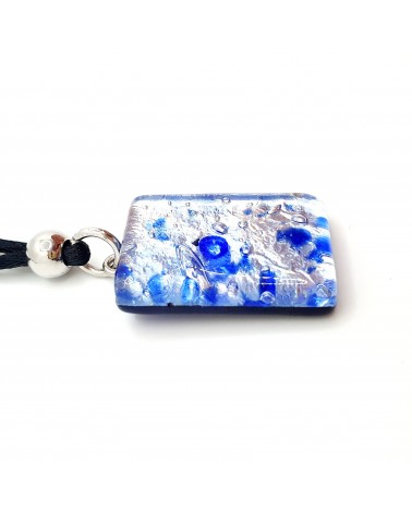 Pendentif rectangle en verre de Murano made in Italie