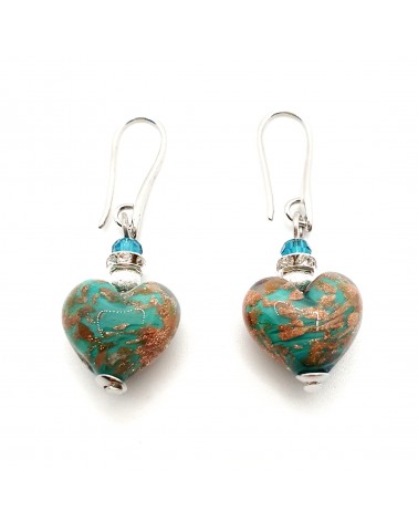 Boucles d'oreilles Monachella coeur bijoux fantaisie verre de Murano bijoux Murano