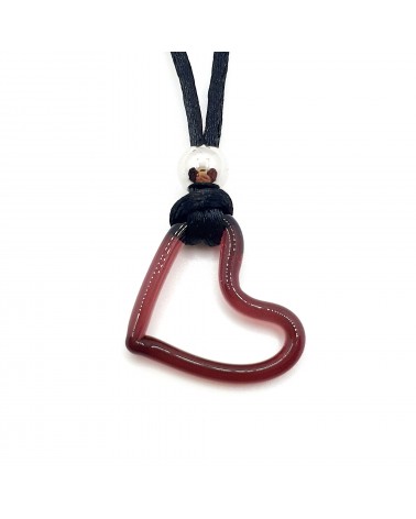 Pendentif cœur bleu en verre de Murano bijoux fantaisies artisan italiens