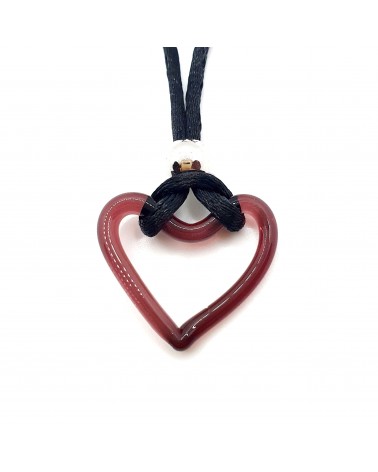 Pendentif cœur bleu en verre de Murano bijoux fantaisies artisan italiens