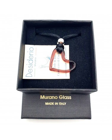 Pendentif cœur bleu en verre de Murano bijoux fantaisies artisan italiens