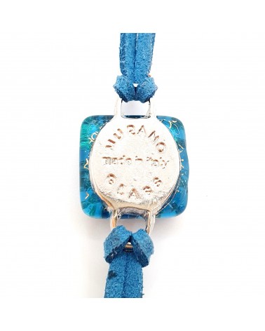 Bracelet en cuir et verre de Murano bijoux fantaisies fait à la main Bijoux Muran