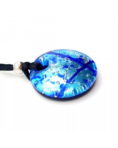 Pendentif rond en verre de Murano bijoux fantaisies artisans italiens