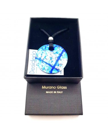 Pendentif rond en verre de Murano bijoux fantaisies artisans italiens