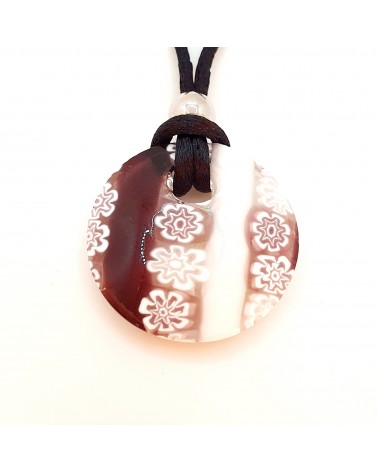 Pendentif rond en verre de Murano et murrina bijoux fantaisie