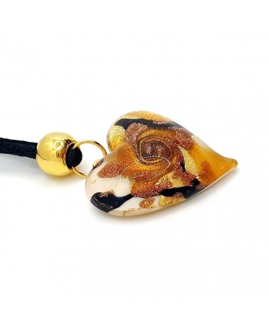Pendentif cœur vortex en verre de Murano bijoux fantaisies fait à la main