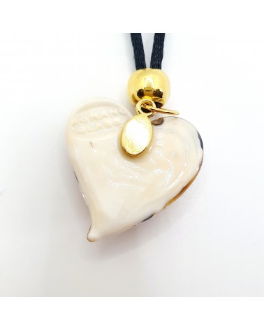 Pendentif cœur vortex en verre de Murano bijoux fantaisies fait à la main