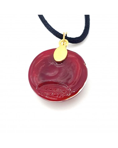 Pendentif Sally rond bombé vortex bijoux fantaisies fait à la main verre de Murano