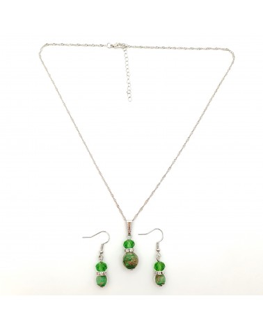 Parure perles immergées couleur bijoux fantaisies artisans italiens