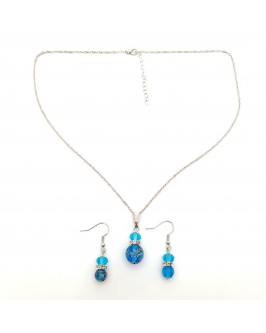 Parure perles immergées couleur bijoux fantaisies artisans italiens
