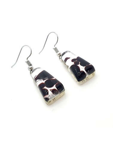 Boucles d'oreilles trapèze en verre de Murano made in Italy bijoux