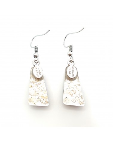 Boucles d'oreilles trapèze en verre de Murano made in Italy bijoux