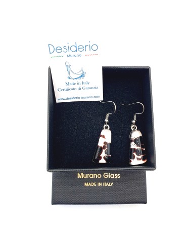 Boucles d'oreilles trapèze en verre de Murano made in Italy bijoux