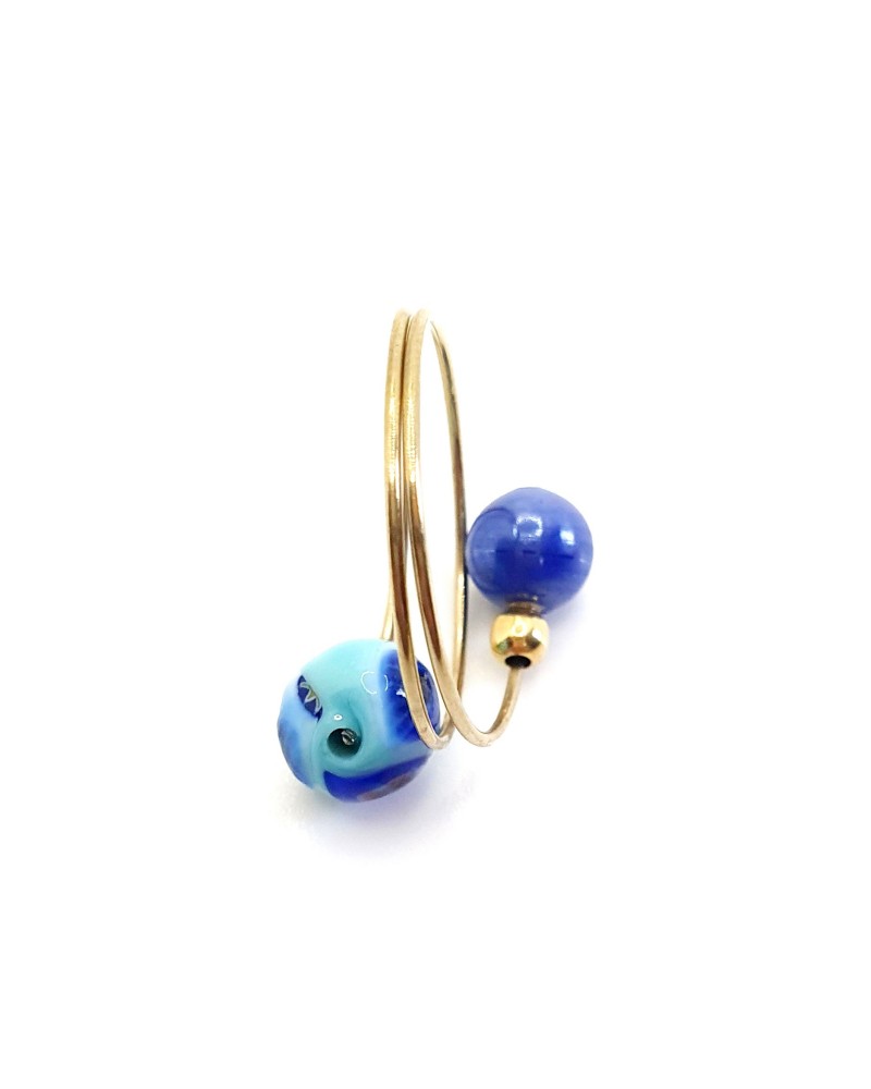 Bague Fantaisie En Verre De Murano Authentique - Petit Modèle Coloré, Neuve Avec étiquettes