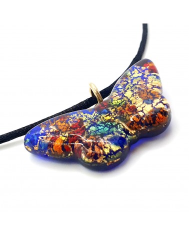 Pendentif Murano papillon bijoux  fait à la main made in Italie