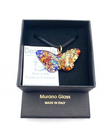 Pendentif Murano papillon bijoux  fait à la main made in Italie