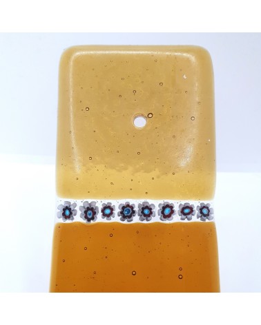 Porte encens horizontal en verre de Murano marron objets fait à la main