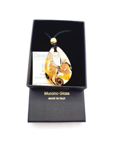 pendentif goutte verre Murano bijoux made in Italie