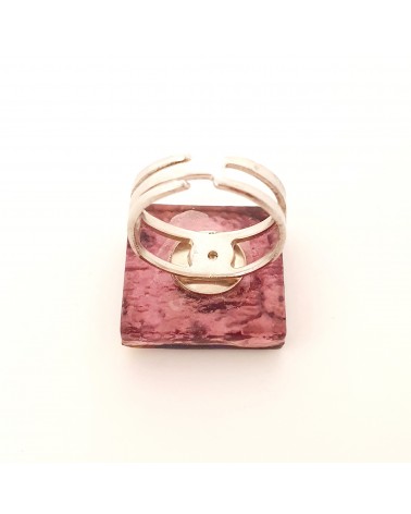 Bague carré en verre de Murano et murrine bijoux fantaisies artisans italiens