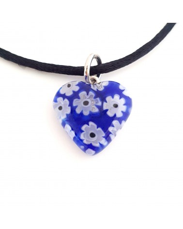Pendentif Murano Cœur murrine bijoux  fait à la main made in Italie