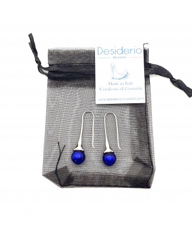 Boucles d'oreilles Campanella bleu marine bijoux fantaisies