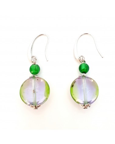 boucles d'oreilles Acqua-bella en verre de Murano  artisans italiens fait à la main