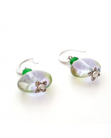 boucles d'oreilles Acqua-bella en verre de Murano  artisans italiens fait à la main