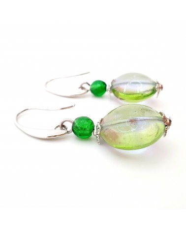boucles d'oreilles Acqua-bella en verre de Murano  artisans italiens fait à la main