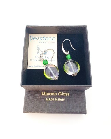 boucles d'oreilles Acqua-bella en verre de Murano  artisans italiens fait à la main
