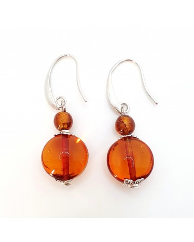 boucles d'oreilles Acqua-bella en verre de Murano  artisans italiens fait à la main