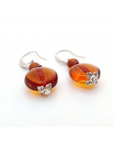 boucles d'oreilles Acqua-bella en verre de Murano  artisans italiens fait à la main