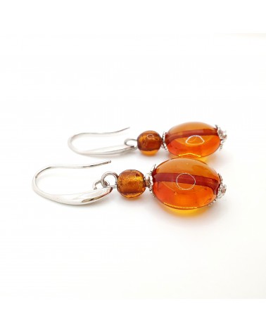 boucles d'oreilles Acqua-bella en verre de Murano  artisans italiens fait à la main