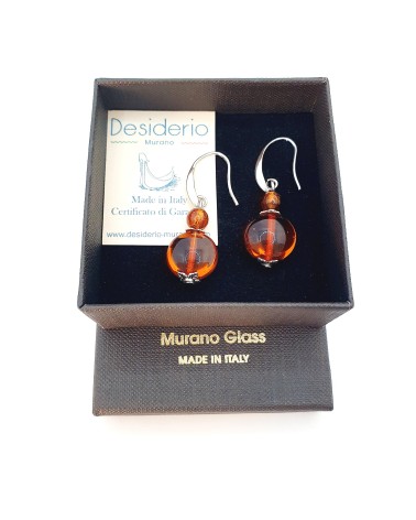 boucles d'oreilles Acqua-bella en verre de Murano  artisans italiens fait à la main