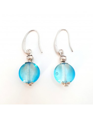 boucles d'oreilles Acqua-bella en verre de Murano  artisans italiens fait à la main