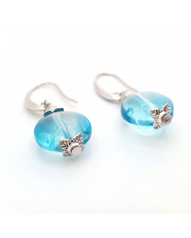 boucles d'oreilles Acqua-bella en verre de Murano  artisans italiens fait à la main