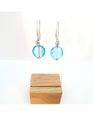 boucles d'oreilles Acqua-bella en verre de Murano  artisans italiens fait à la main