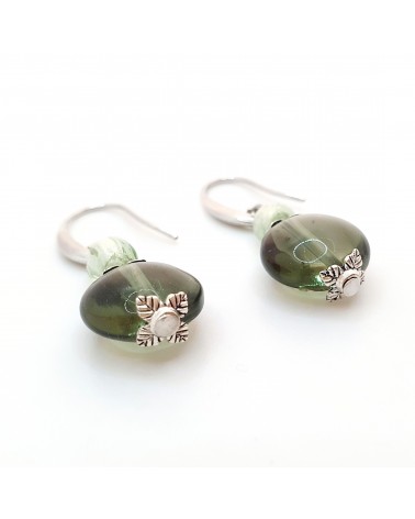 boucles d'oreilles Acqua-bella en verre de Murano  artisans italiens fait à la main