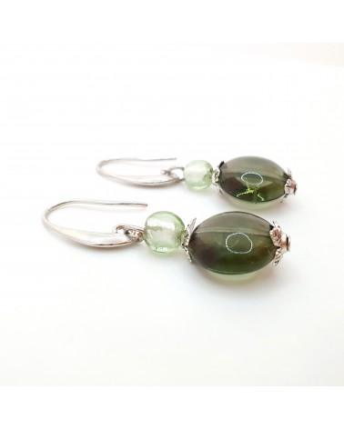 boucles d'oreilles Acqua-bella en verre de Murano  artisans italiens fait à la main