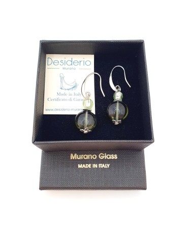 boucles d'oreilles Acqua-bella en verre de Murano  artisans italiens fait à la main