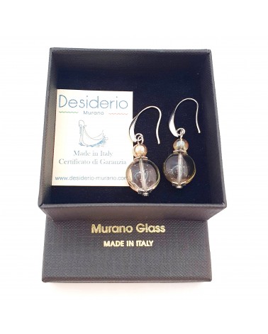 boucles d'oreilles Acqua-bella en verre de Murano  artisans italiens fait à la main