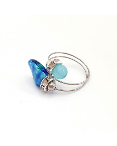 Grande bague Sublime en verre de Murano made in Italie
