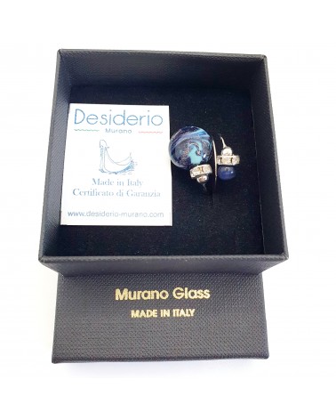 Grande bague Sublime en verre de Murano made in Italie