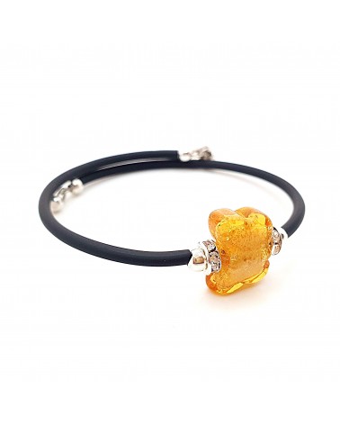 Bracelet Farfalla en verre de Murano marron bijoux Murano made in Italie