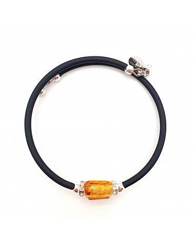 Bracelet Farfalla en verre de Murano marron bijoux Murano made in Italie