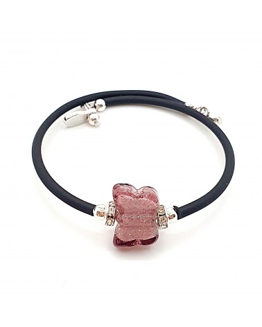 Bracelet Farfalla en verre de Murano marron bijoux Murano made in Italie
