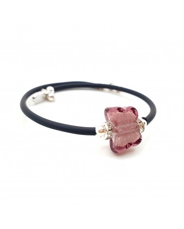Bracelet Farfalla en verre de Murano marron bijoux Murano made in Italie